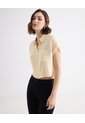 Blusa Camisera Crop Top  Para Mujer Beige Seven Seven de Seven Seven