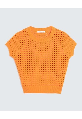 Camiseta Para Mujer Manga Corta Cuello Redondo Color Naranja Marca Seven Seven #28096268 Seven Seven