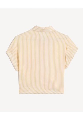 Blusa Camisera Crop Top  Para Mujer Beige Seven Seven