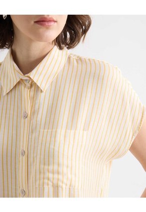Blusa Camisera Crop Top  Para Mujer Beige Seven Seven