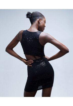 Vestido Para Mujer Manga Sisa Color Negro Marca Seven Seven #28171215