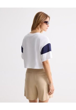 Camiseta Para Mujer Manga Corta Cuello Redondo Color Blanco Marca Seven Seven #28096413