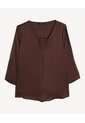 Blusa Cuello V Mangas Ajustables  Para Mujer Celeste Seven Seven de Seven Seven