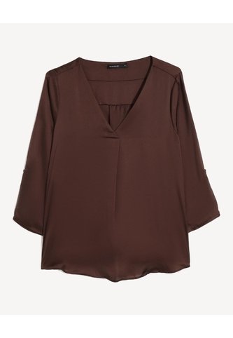 Blusa Cuello V Mangas Ajustables  Para Mujer Celeste Seven Seven Seven Seven