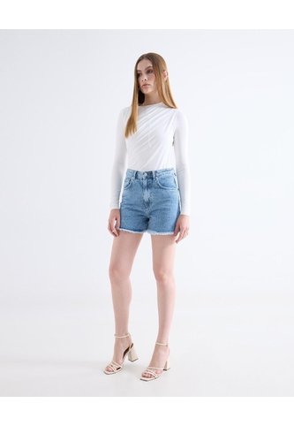 Short Denim Texturizado  Para Mujer Azul Seven Seven Seven Seven