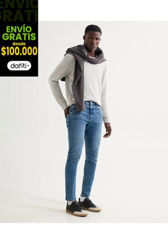 Jean Para Hombre Skinny Color Azul Medio Marca Seven Seven #45160595 Seven Seven