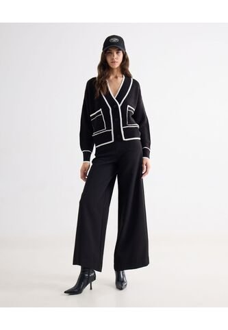Pantalón Fluido Silueta Amplia  Para Mujer Negro Seven Seven Seven Seven