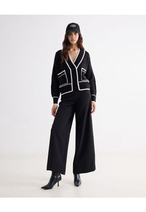 Pantalón Fluido Silueta Amplia Para Mujer Negro Seven Seven