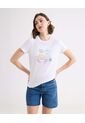 Camiseta Estampada Pancakes  Para Mujer Crudo Seven Seven de Seven Seven