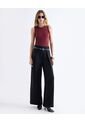 Pantalón Amplio Con Pinzas  Para Mujer Negro Seven Seven de Seven Seven