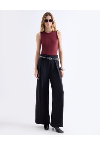 Pantalón Amplio Con Pinzas  Para Mujer Negro Seven Seven Seven Seven