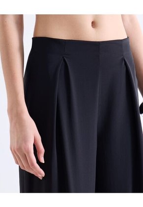 Pantalón Amplio Con Pinzas  Para Mujer Negro Seven Seven
