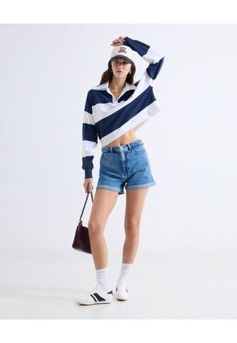 Short Mom Tono Oscuro  Para Mujer Azul Seven Seven Seven Seven