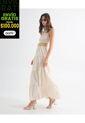 Vestido Para Mujer M/Sisa Largo Color Marfil Marca Seven Seven #28171369 Seven Seven