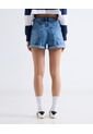 Short Mom Tono Oscuro  Para Mujer Azul Seven Seven de Seven Seven