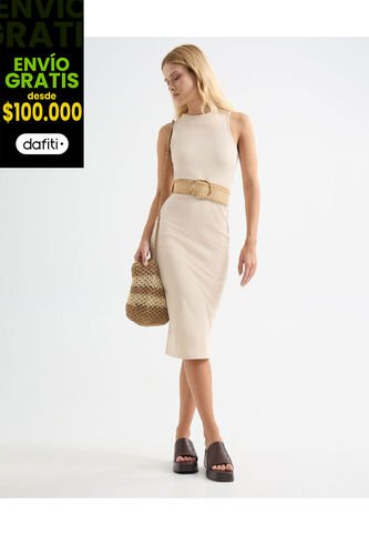 Vestido Para Mujer M/Sisa Largo Color Beige Marca Seven Seven #28171374 Seven Seven