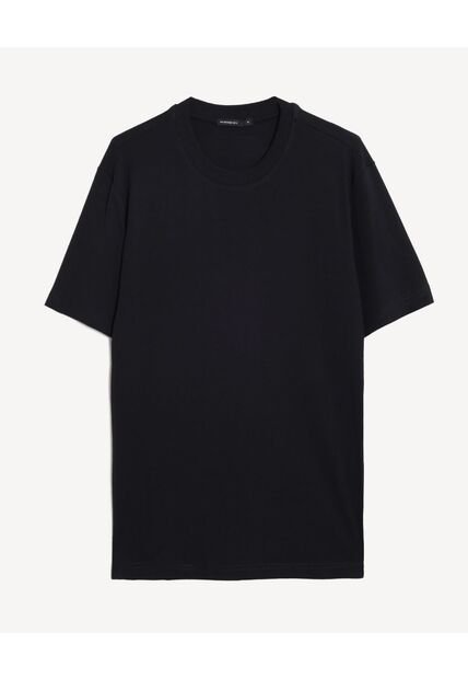 Camiseta Regular Básica  Para Hombre Negro Seven Seven