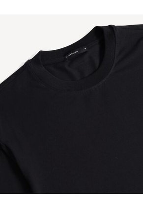 Camiseta Regular Básica  Para Hombre Negro Seven Seven