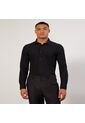 Camisa Cuello Gales  Para Hombre Negro Seven Seven de Seven Seven