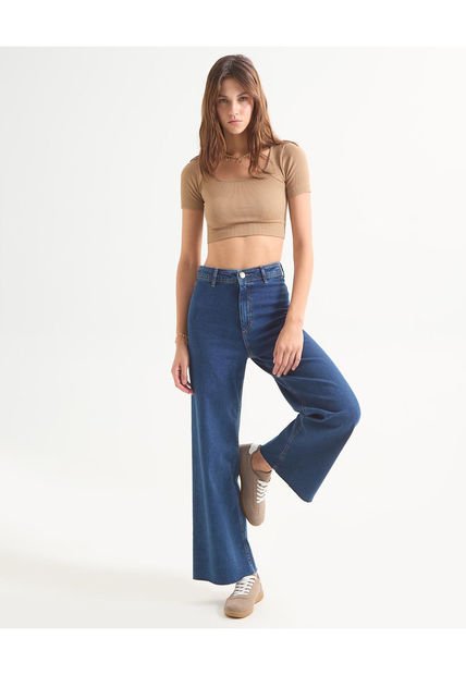 Jean Para Mujer Retro Color Azul Medio Marca Seven Seven #28160934