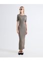 Vestido Largo Textura Punto  Para Mujer Gris Seven Seven de Seven Seven