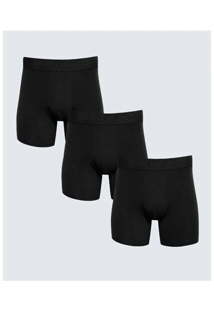 Boxer Para Hombre Fleat Seamer Medio Color Negro Marca Seven Seven #45000371