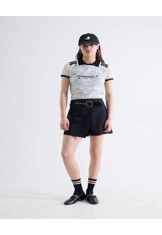 Falda Short Con Cinturón  Para Mujer Negro Seven Seven Seven Seven