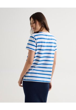 Camiseta Para Mujer Manga Corta Cuello Redondo Color Azul Marca Seven Seven #28096210