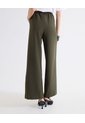 Pantalón Palazzo Bolsillos Diagonales  Para Mujer Verde Seven Seven de Seven Seven