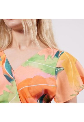 Blusa Para Mujer Manga Corta Color Naranja Marca Seven Seven #28123856