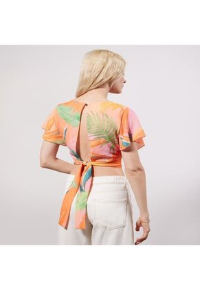 Blusa Para Mujer Manga Corta Color Naranja Marca Seven Seven #28123856