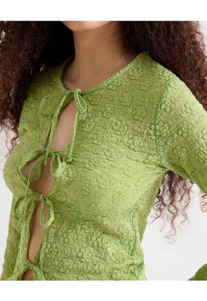 Camiseta Para Mujer Manga Larga Cuello Redondo Color Verde Marca Seven Seven #28096448