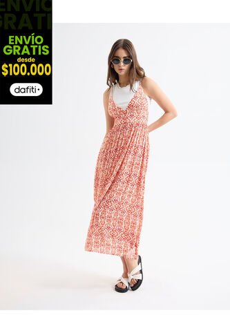 Vestido Para Mujer Manga Sisa Color Naranja Marca Seven Seven #28171357 Seven Seven