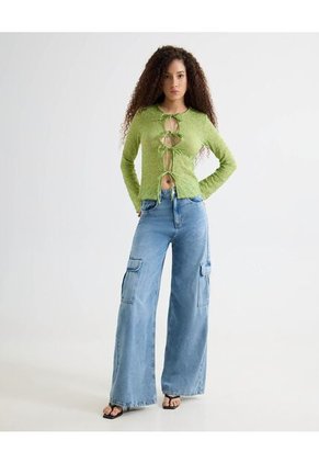 Camiseta Para Mujer Manga Larga Cuello Redondo Color Verde Marca Seven Seven #28096448