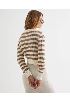 Saco Para Mujer Cuello Camisero Color Café Marca Seven Seven #28330671