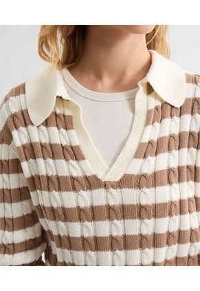 Saco Para Mujer Cuello Camisero Color Café Marca Seven Seven #28330671