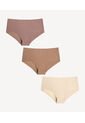 Pack X 3 Panty Cachetero Seamless X3 Para Mujer Taupe Seven Seven de Seven Seven