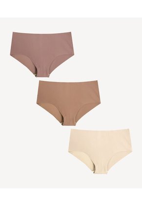 Pack X 3 Panty Cachetero Seamless X3 Para Mujer Taupe Seven Seven