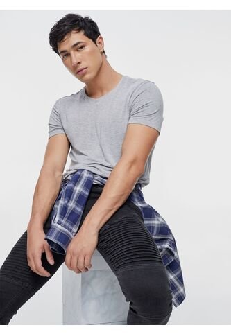 Camiseta Para Hombre Manga Corta Color Gris Jaspe Marca Seven Seven #45091230 Seven Seven