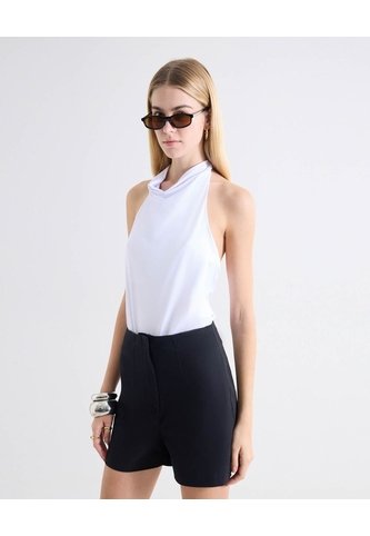 Body Drapeado Espalda Descubierta  Para Mujer Blanco Seven Seven Seven Seven