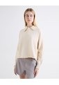 Saco Cuello Camisero Botonadura Frontal  Para Mujer Beige Seven Seven de Seven Seven
