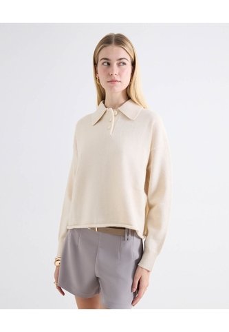 Saco Cuello Camisero Botonadura Frontal  Para Mujer Beige Seven Seven Seven Seven