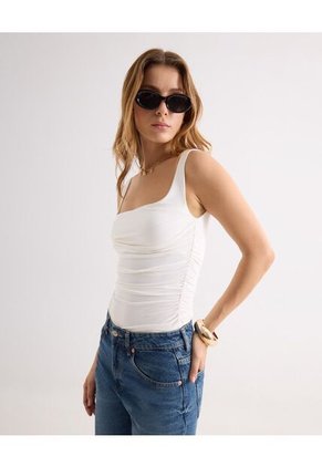 Camiseta Para Mujer Manga Sisa Moda Color Marfil Marca Seven Seven #28096433