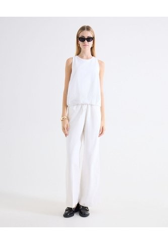 Pantalón Palazzo Caída Fluida  Para Mujer Blanco Seven Seven Seven Seven