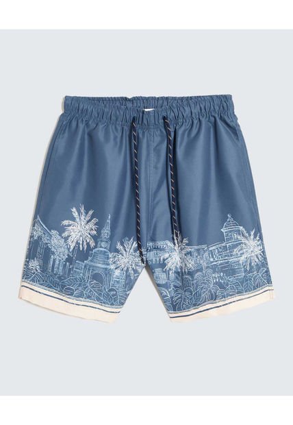 Pantaloneta Para Hombre De Baño Larga Color Azul Oscuro Marca Seven Seven #45280078