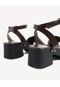 Sandalias De Tacón Con Tachas  Para Mujer Café Seven Seven de Seven Seven