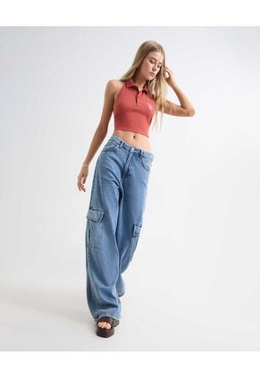 Camiseta Para Mujer Manga Sisa Color Terracota Marca Seven Seven #28096102