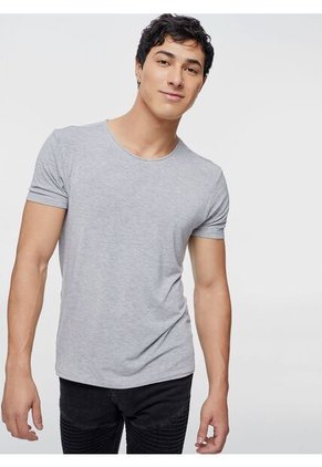 Camiseta Para Hombre Manga Corta Color Gris Jaspe Marca Seven Seven #45091230