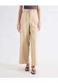 Pantalón Palazzo Bolsillos Diagonales  Para Mujer Beige Seven Seven de Seven Seven