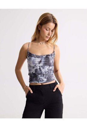 Camiseta Para Mujer Manga Sisa Moda Color Gris Marca Seven Seven #28096434